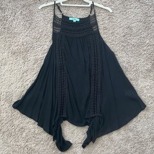 Karlie black flowy tank.